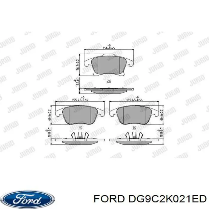 Тормозні колодки Ford DG9C2K021ED
