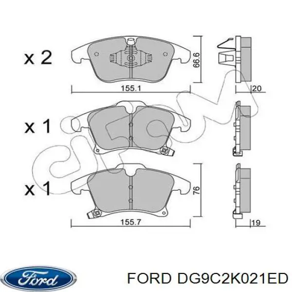 Купити DG9C2K021ED Ford Колодки гальмівні передні, дискові