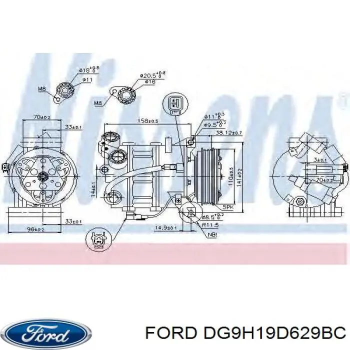 Компресор кондиціонера 5244444 Ford