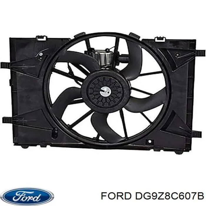 DG9Z8C607B Ford Дифузор радіатора охолодження, в зборі з мотором і крильчаткою
