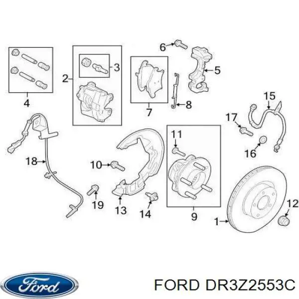 DR3Z2553C Ford Супорт гальмівний задній лівий