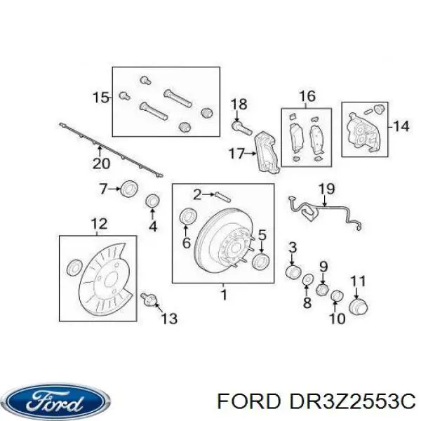 Купити DR3Z2553C Ford Супорт задній лівий