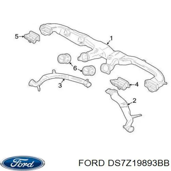 Решітка повітропровода ліва Ford DS7Z19893BB ціна, від 9.00 USD