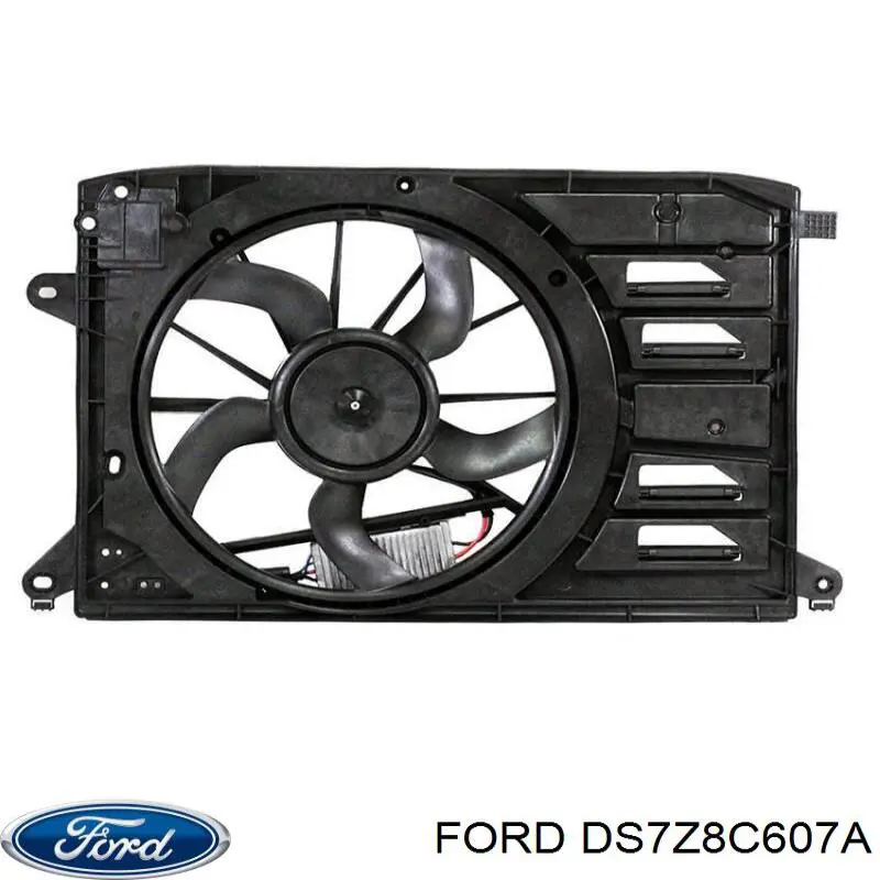 DS7Z8C607A Ford Дифузор радіатора охолодження, в зборі з мотором і крильчаткою