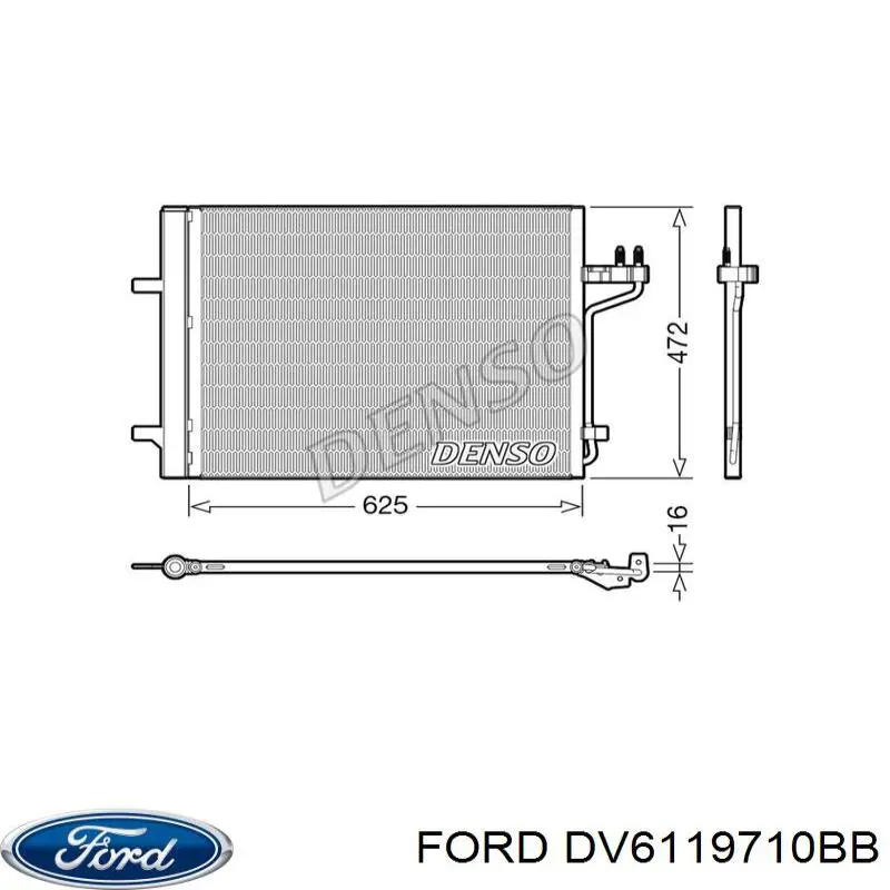 Конденсатор кондиціонера Ford DV6119710BB ціна, від 114.10 USD