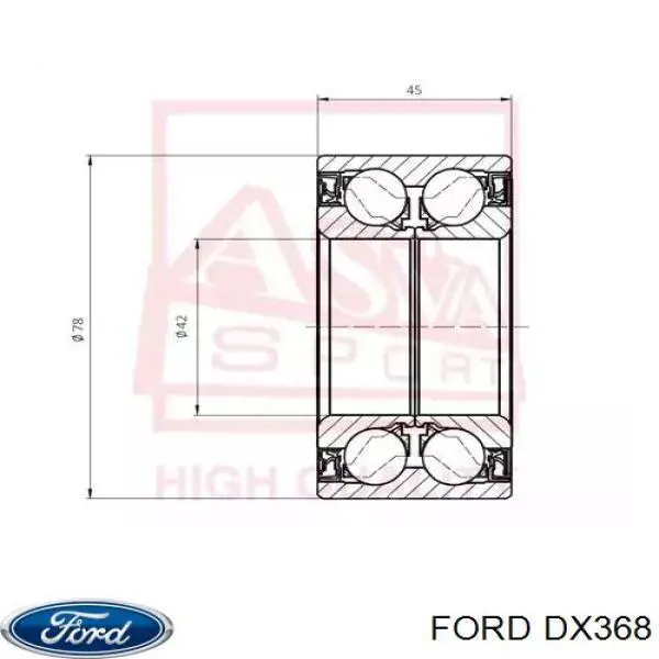 DX368 Ford Підшипник маточини передньої