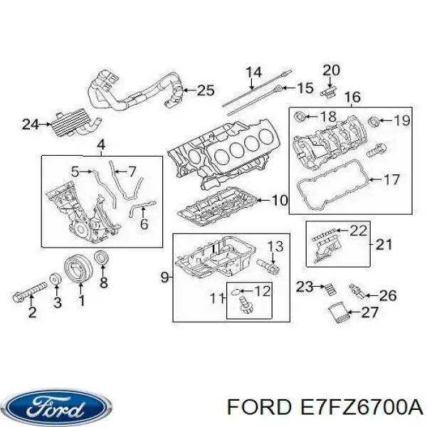 E7FZ6700A Ford Сальник двигуна, распредвала