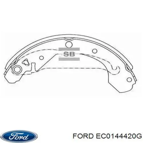 Трос ручного гальма задній, лівий EC0144420G Ford