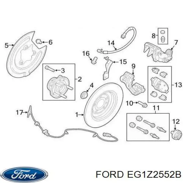 Купити EG1Z2552C Ford Супорт задній правий