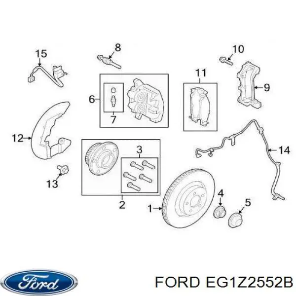 Супорт гальмівний задній правий Ford EG1Z2552C ціна, від 12.67 USD
