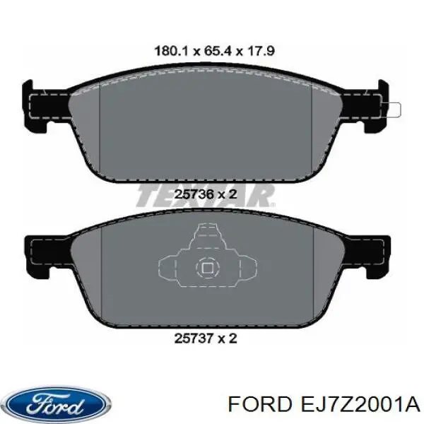 EJ7Z2001C Ford Передні гальмівні колодки