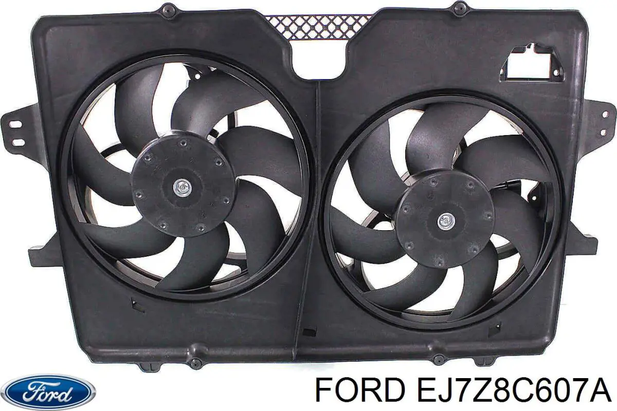 EJ7Z8C607A Ford дифузор радіатора охолодження, в зборі з двигуном і крильчаткою