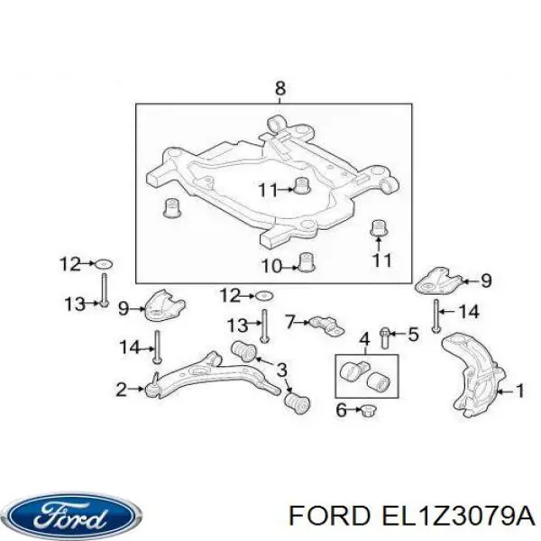 Важіль передній лівий Ford EL1Z3079A ціна, від 152.03 USD