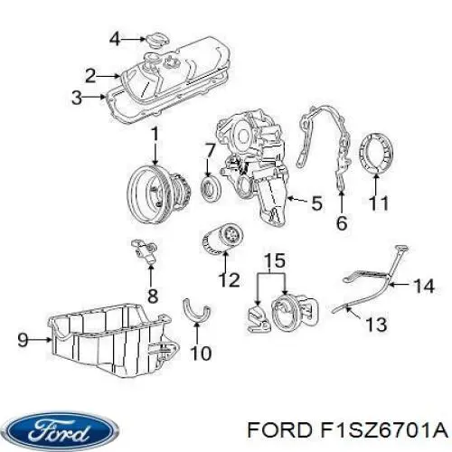 F1SZ6701A Ford сальник колінвала двигуна, задній
