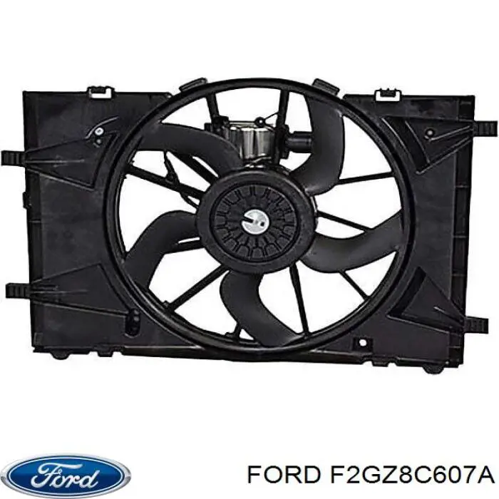 Купити F2GZ8C607A Ford Дифузор радіатора охолодження, в зборі з двигуном і крильчаткою