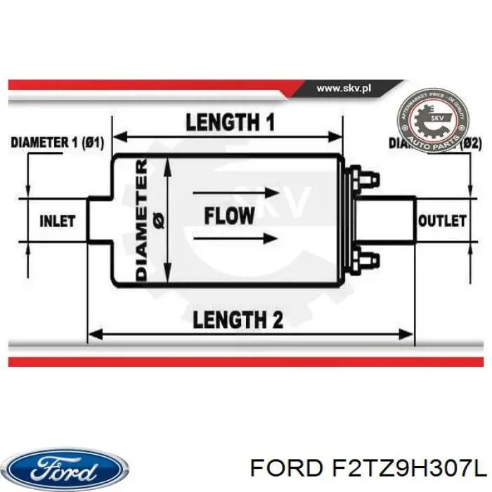 F2TZ9H307L Ford Паливний насос електричний, погружной