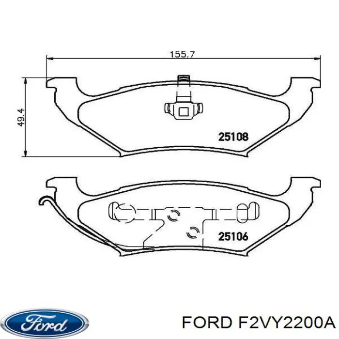 Купити F2VY2200A Ford Задні колодки