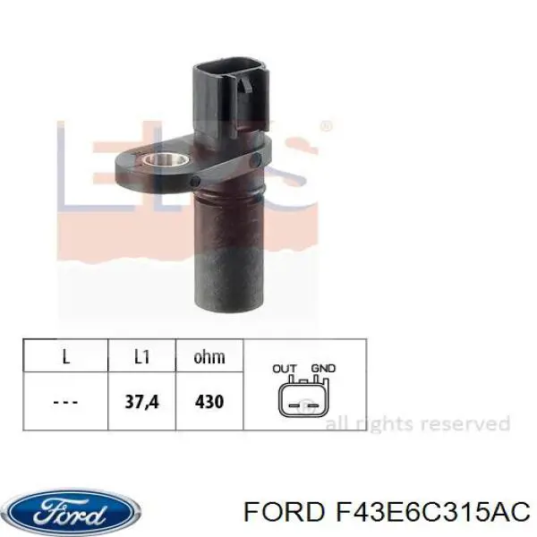 F43E6C315AC Ford датчик положення (оборотів коленвалу)