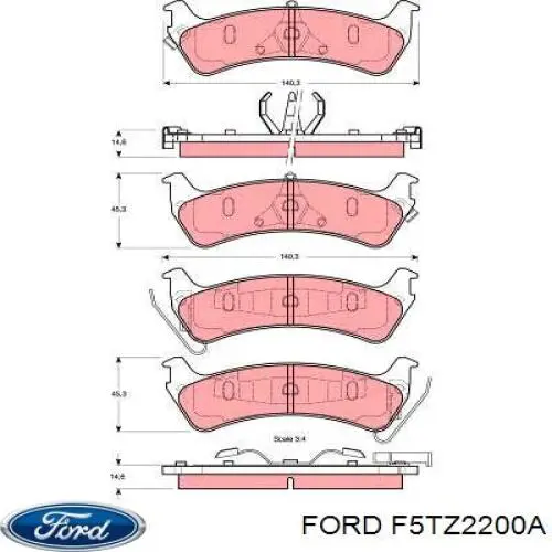 Колодки гальмові задні, дискові F5TZ2200A Ford