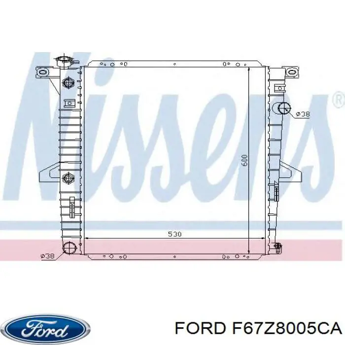 Радіатор охолодження двигуна F67Z8005CA Ford