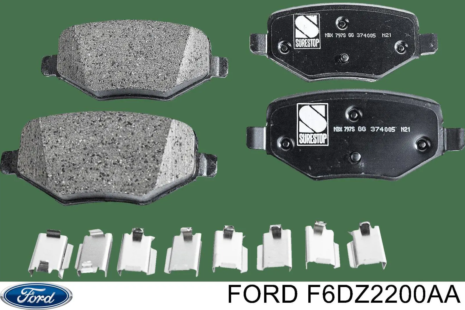 Колодки гальмові задні, дискові F6DZ2200AA Ford