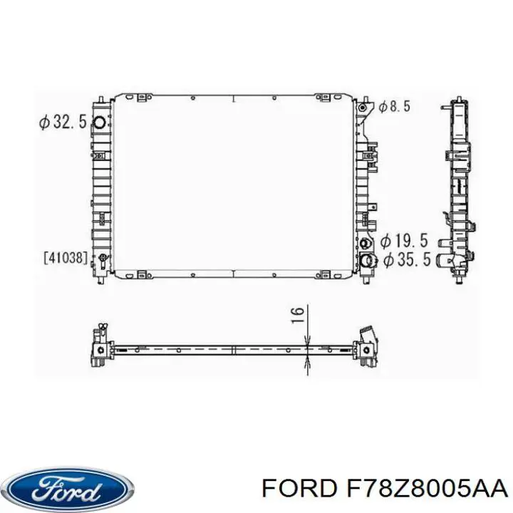 Купити F78Z8005AA Ford Радіатор двигуна