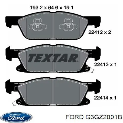 Гальмівні колодки Ford G3GZ2001B ціна, від 63.14 USD