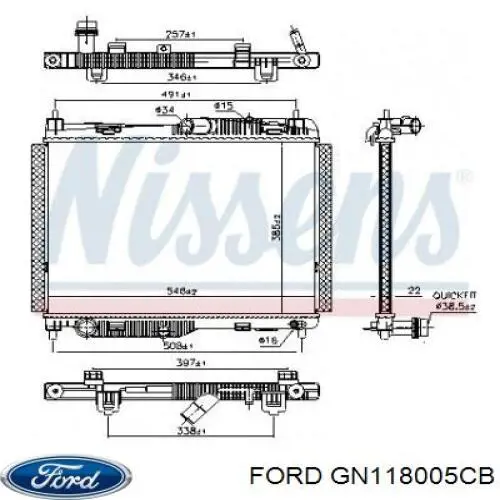 Радіатор GN118005CB Ford