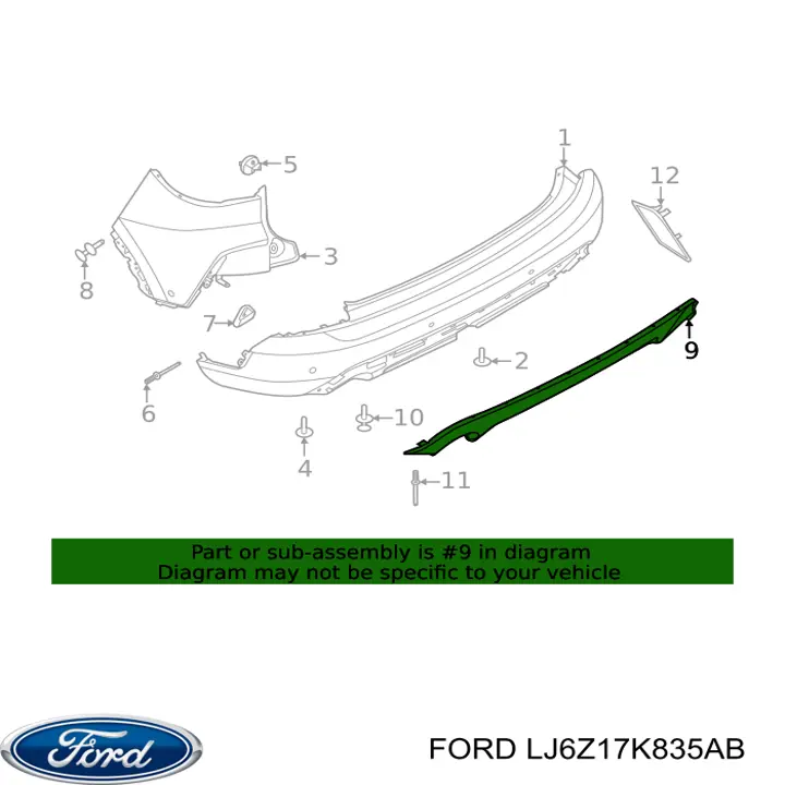  Накладка бампера заднього Ford Escape 