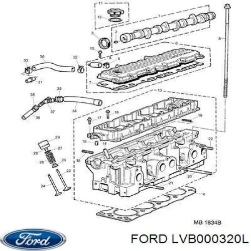 Прокладка головки блока циліндрів (ГБЦ) LVB000320L Ford