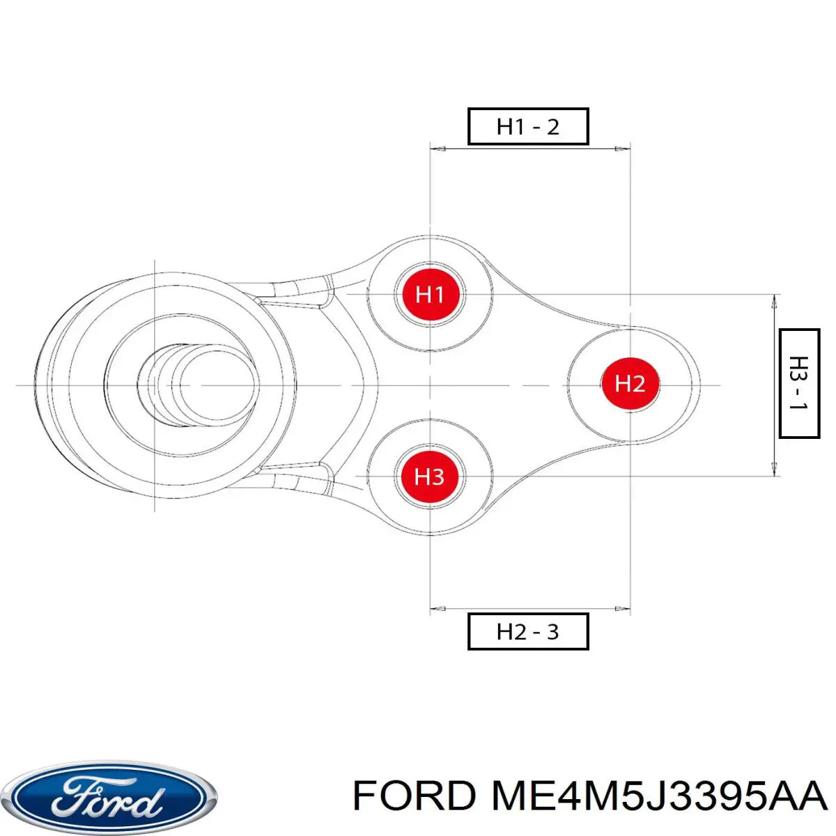 Кульова опора, нижня ME4M5J3395AA Ford
