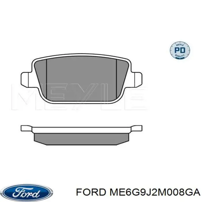 Колодки гальмові задні, дискові ME6G9J2M008GA Ford