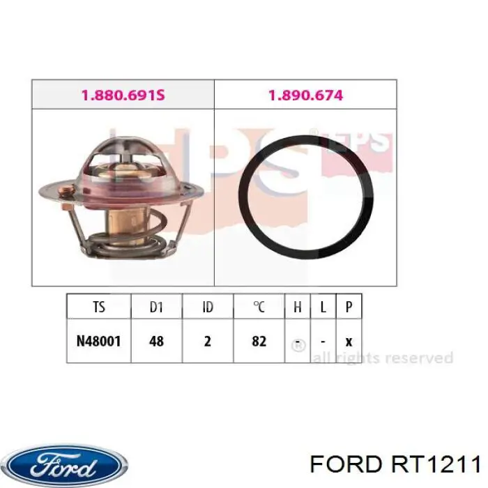 Автомобільний термостат Ford BE8Z8575Z ціна, від 10.14 USD