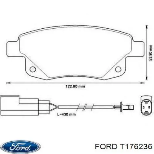 Колодки гальмові задні, дискові T176236 Ford