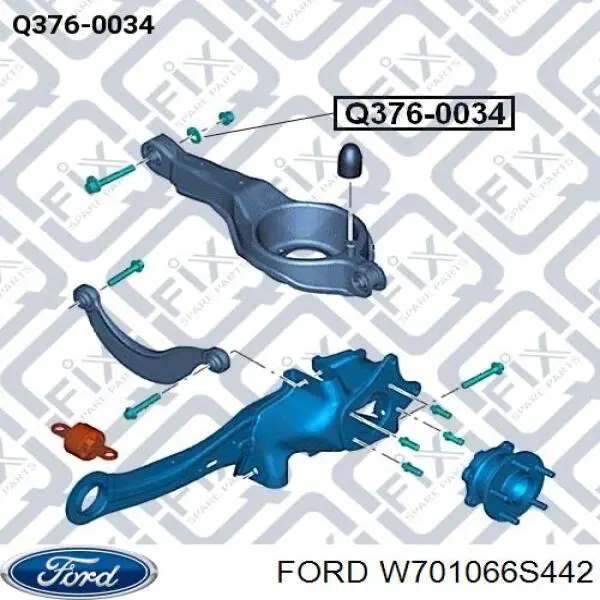 Болт кріплення заднього нижнього важеля, внутрішній Ford W701066S442 ціна, від 6.47 USD
