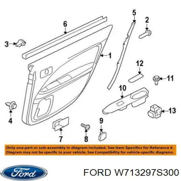  Пістон (кліп) кріплення обшивки дверей Ford Focus 4