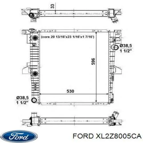 Радіатор охолодження двигуна XL2Z8005CA Ford