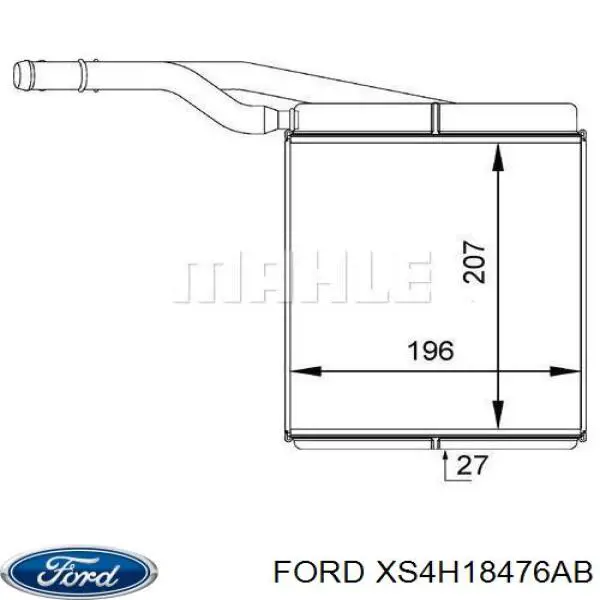 XS4H18476AB Ford радіатор пічки (обігрівача)