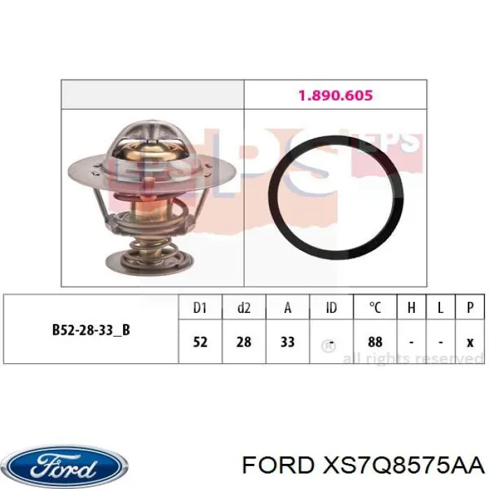 Купити XS7Q8575AA Ford Термостат в корпусі