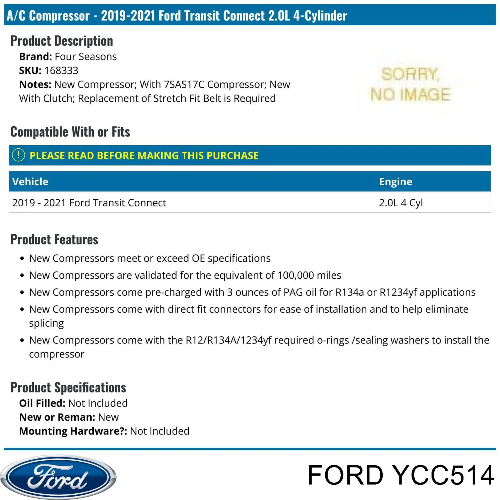 Купити YCC514 Ford Компресор кліматичної установки