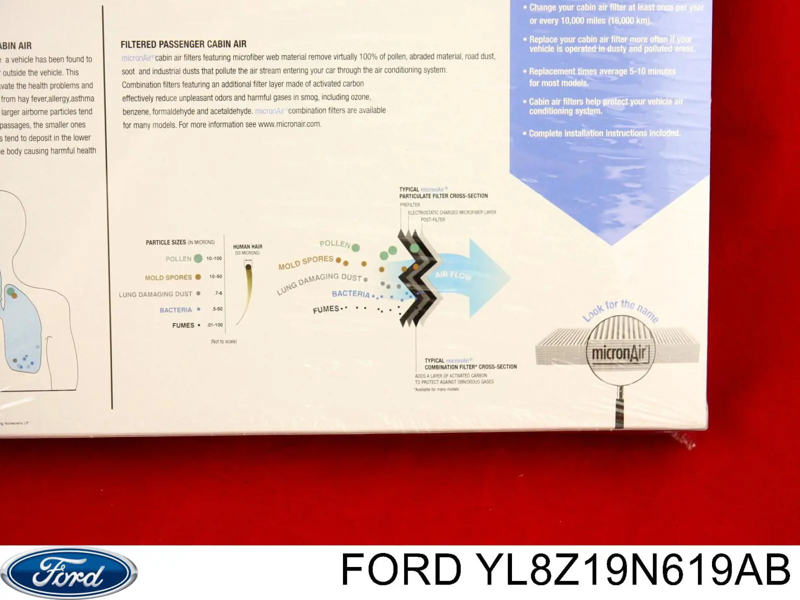YL8Z19N619AB Ford Внутрішньосалонний фільтр