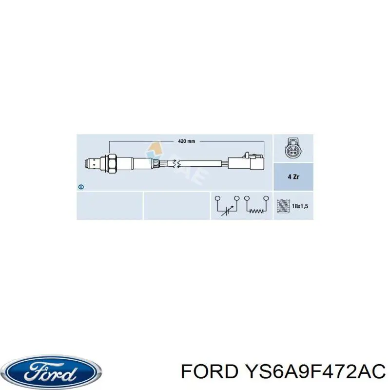 Лямбдазонд, датчик кисню до каталізатора Ford YS6A9F472AC ціна, від 24.47 USD