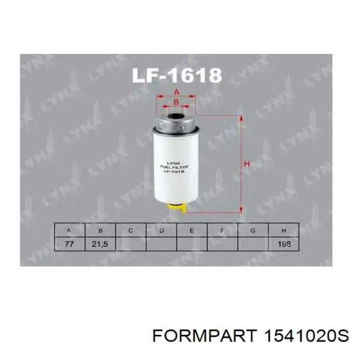 Фільтр тонкого очищення палива Formpart/Otoform 1541020S ціна, від 13.39 USD
