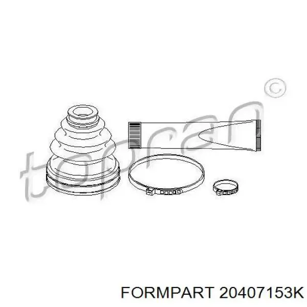 Пильник ШРУСа внутрішній, передній піввісі 20407153K Formpart/Otoform