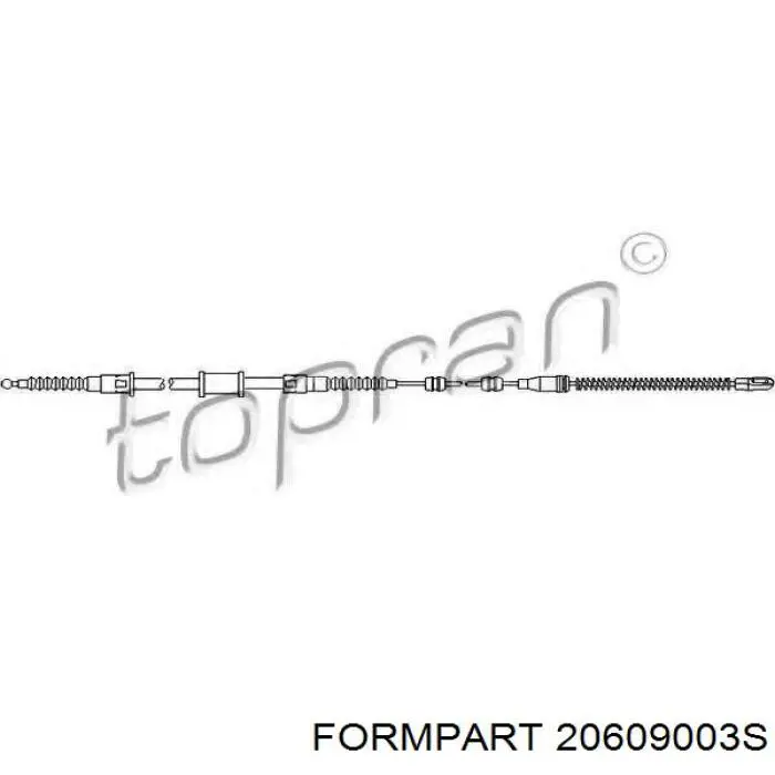 20609003S Formpart/Otoform трос ручного гальма задній, правий