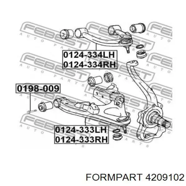 Важіль передньої підвіски нижній, правий 4209102 Formpart/Otoform