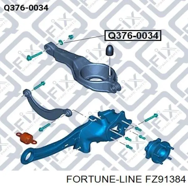 Купити FZ91384 Fortune Line Болт кріплення заднього нижнього важеля, внутрішній