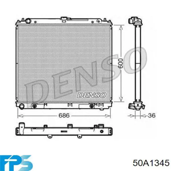 Радіатор охолодження двигуна 50A1345 FPS