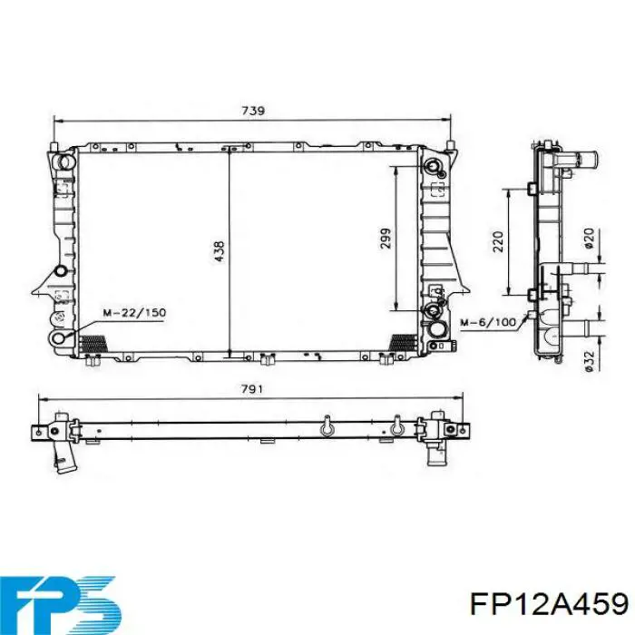 Радіатор охолодження двигуна FP12A459 FPS