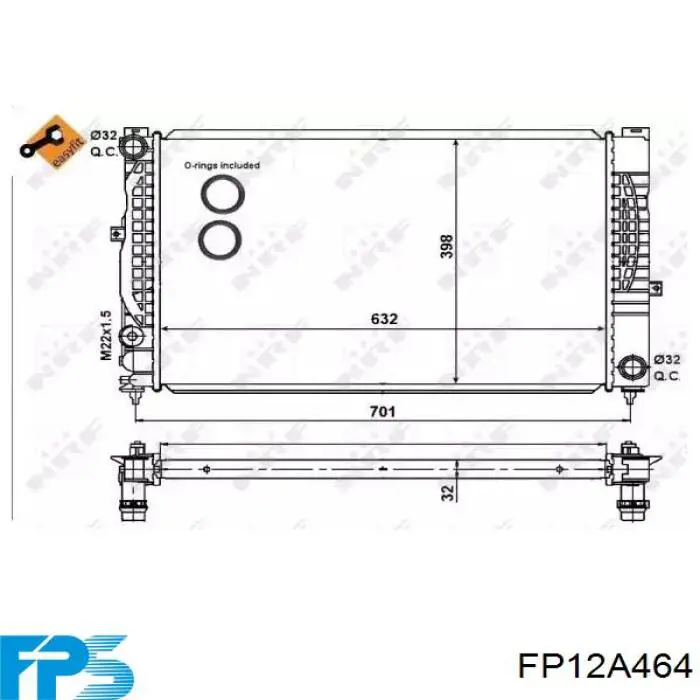 Радіатор основний FPS FP12A464 ціна, від 60.02 USD
